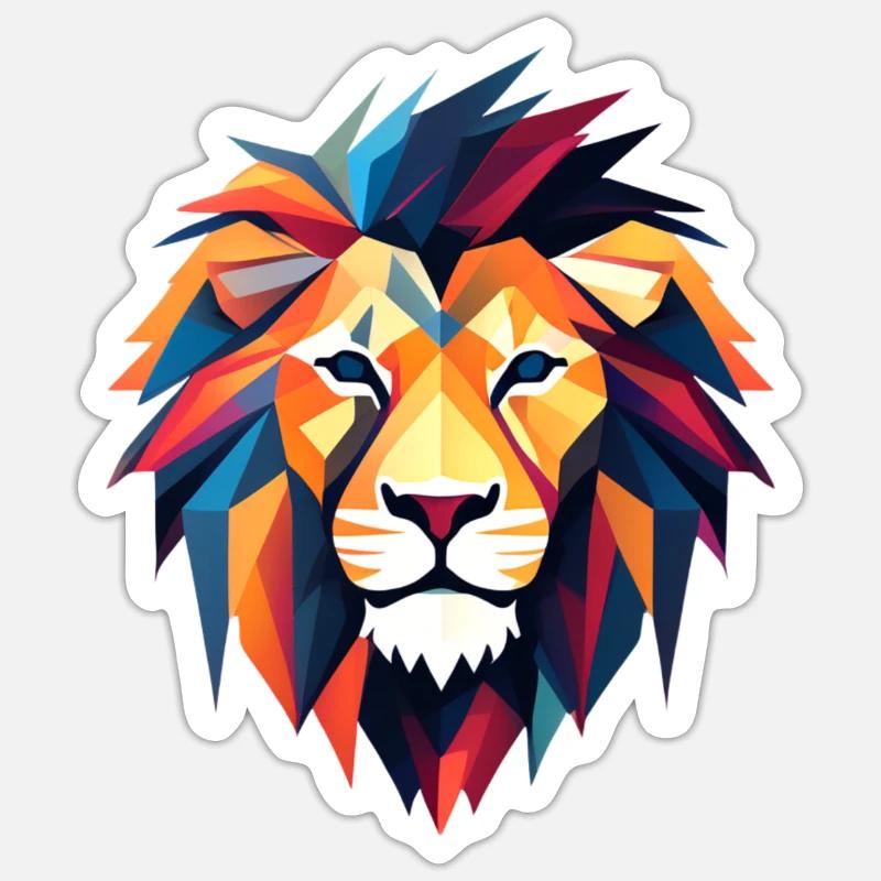 Leo Geometry II - Sticker size S (10 x 10 cm) - white matte