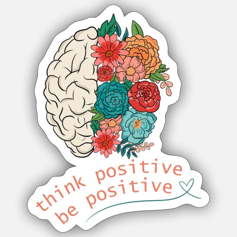 think positive, bepositive - Sticker size S (10 x 10 cm) - white matte