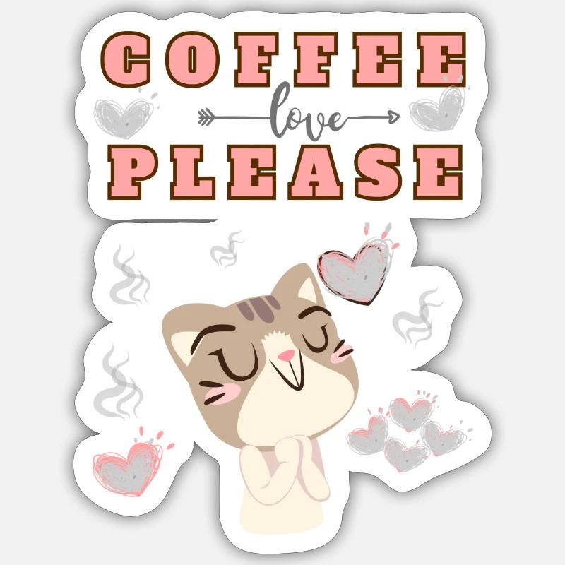 Coffee Please Sticker Größe S (10 x 10 cm)