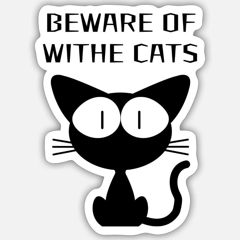 WITHE CATS - Sticker Größe S (10 x 10 cm) - Mattweiß