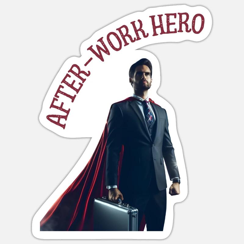After-work hero Sticker size S (10 x 10 cm)