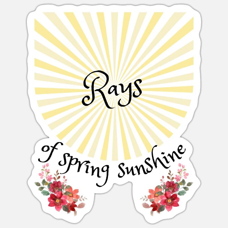 Frühling | Spring | Sonnenstrahlen | Sonne - Sticker Größe S (10 x 10 cm) - Mattweiß