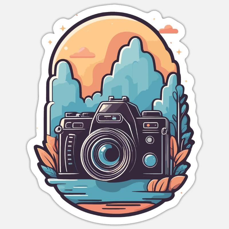 Forest Lens - Sticker taille S (10 x 10 cm) - blanc mat