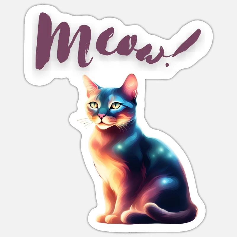 Beau chat Sticker taille S (10 x 10 cm)