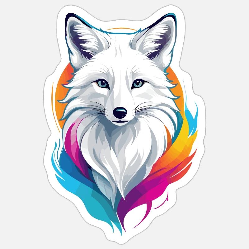 Arctic fox - Sticker size S (10 x 10 cm) - white matte