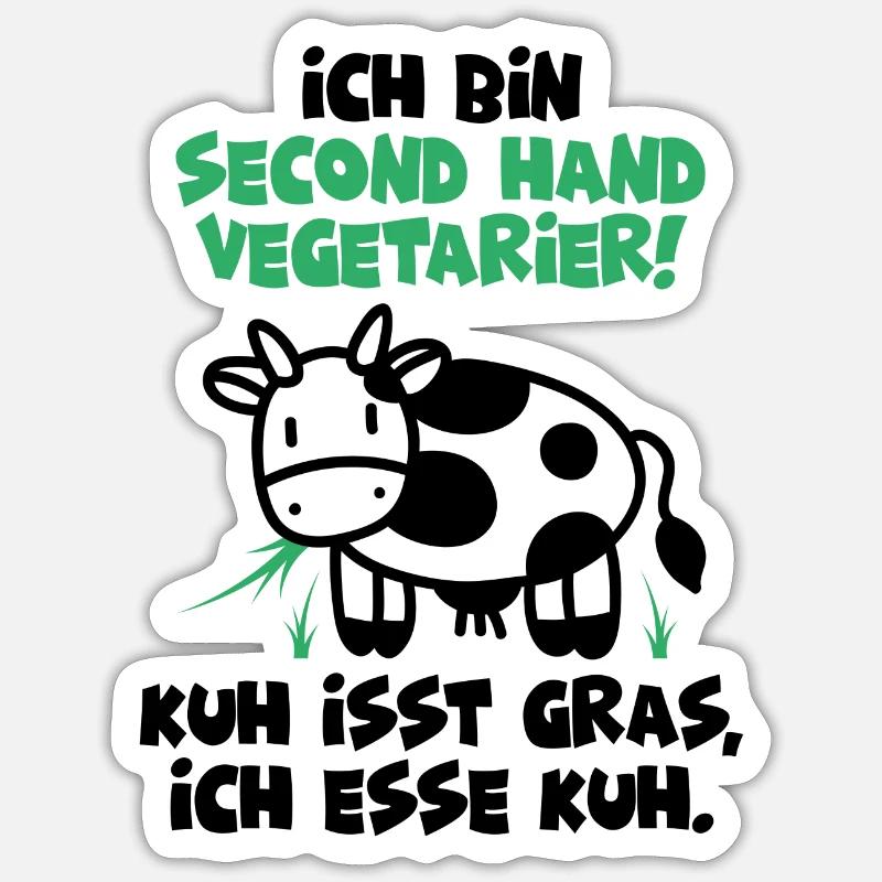 Second Hand Vegetarier Sticker Größe S (10 x 10 cm)