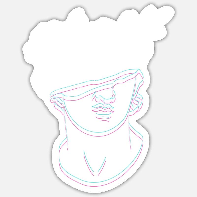 Kopf mit Blumen - Sticker Größe S (10 x 10 cm) - Mattweiß