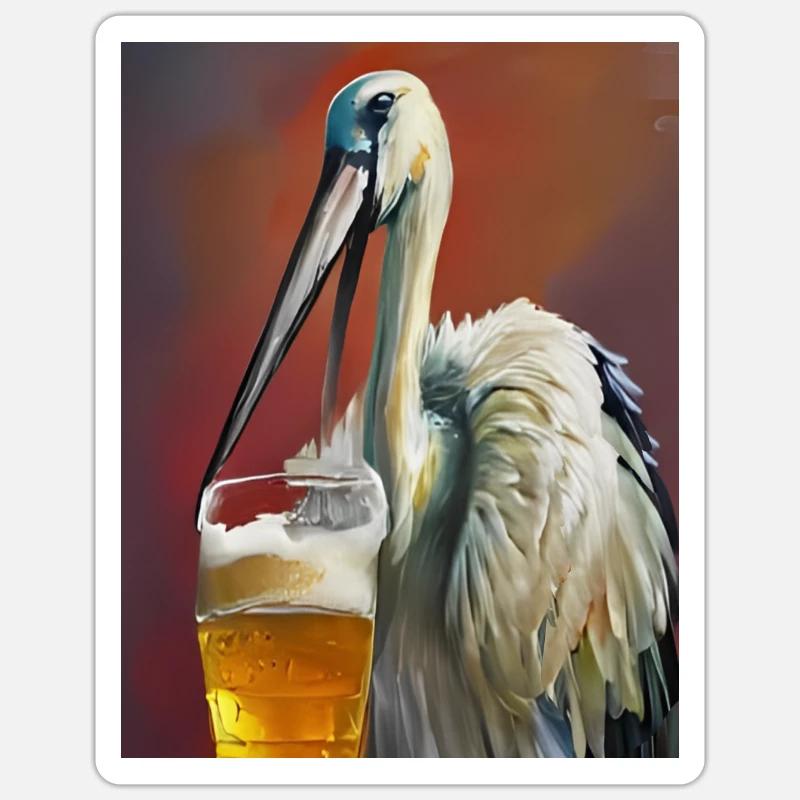Storchen-Bier Sticker Größe S (10 x 10 cm)
