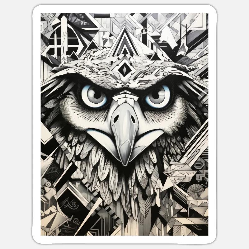 Eagle Geometry Abstraction Graffiti Sticker size S (10 x 10 cm)