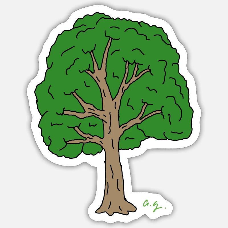 Baum - Sticker Größe S (10 x 10 cm) - Mattweiß