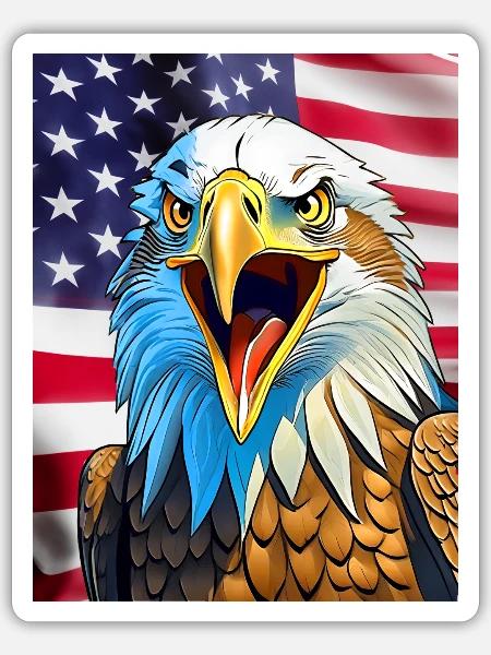 Adler - Sticker Größe S (10 x 10 cm) - Mattweiß