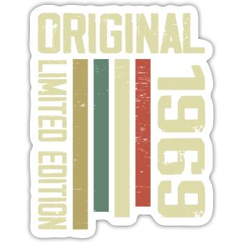 Retro 1969 cadeau 55e anniversaire Vintage 1969 - Sticker taille S (10 x 10 cm) - blanc mat - Devant