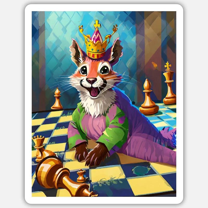 Fox Chess Sticker size S (10 x 10 cm)