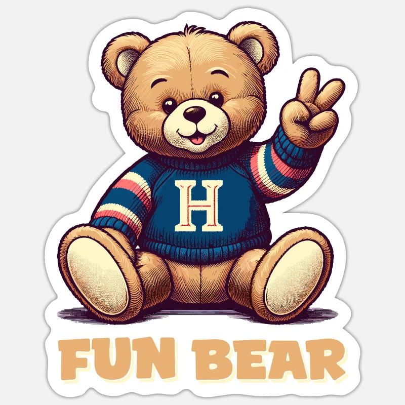 Fun Bear Sticker size S (10 x 10 cm)