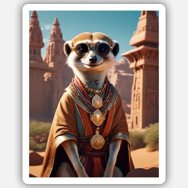 Erdmännchen Guru Sticker Größe S (10 x 10 cm)