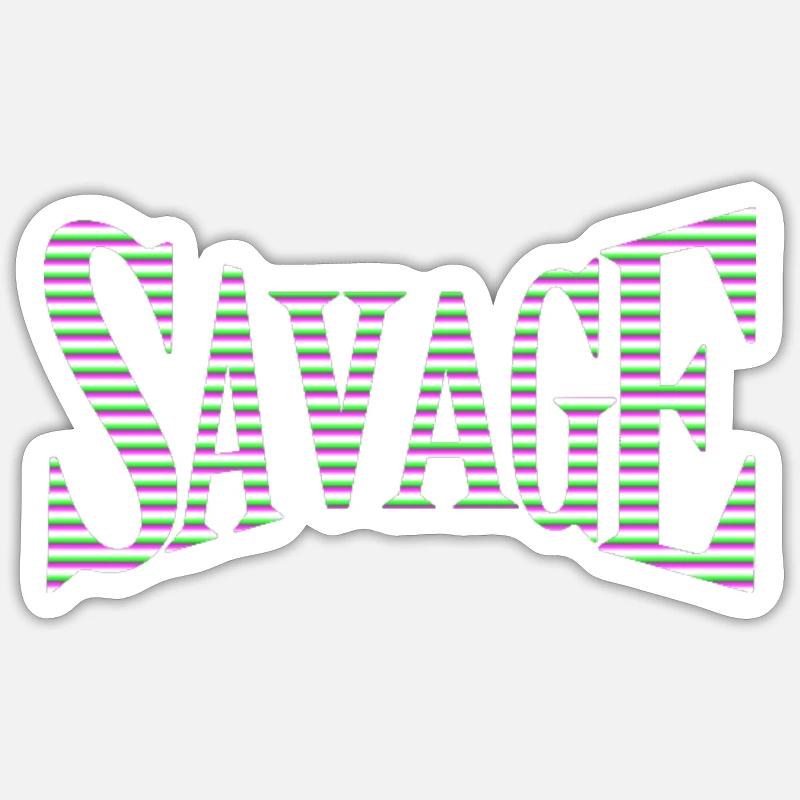 savage - Sticker taille S (10 x 10 cm) - blanc mat