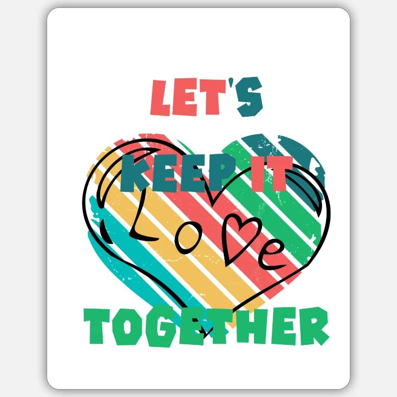 Restons ensemble. Amour. - Sticker taille S (10 x 10 cm) - blanc mat