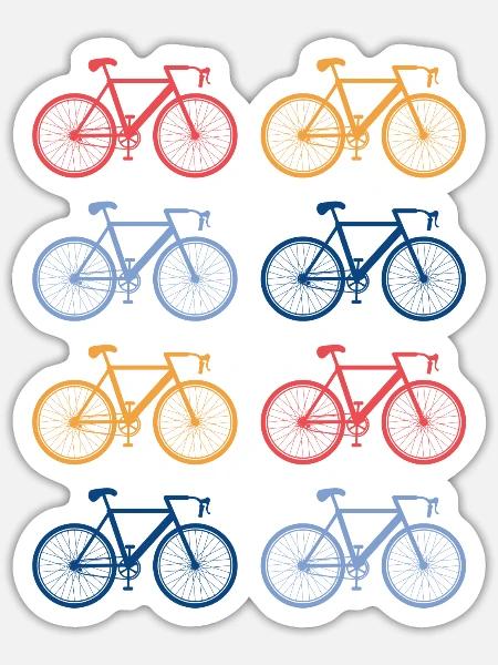 Fahrrad Radsport Retro Vintage Geschenkidee - Sticker Größe S (10 x 10 cm) - Mattweiß