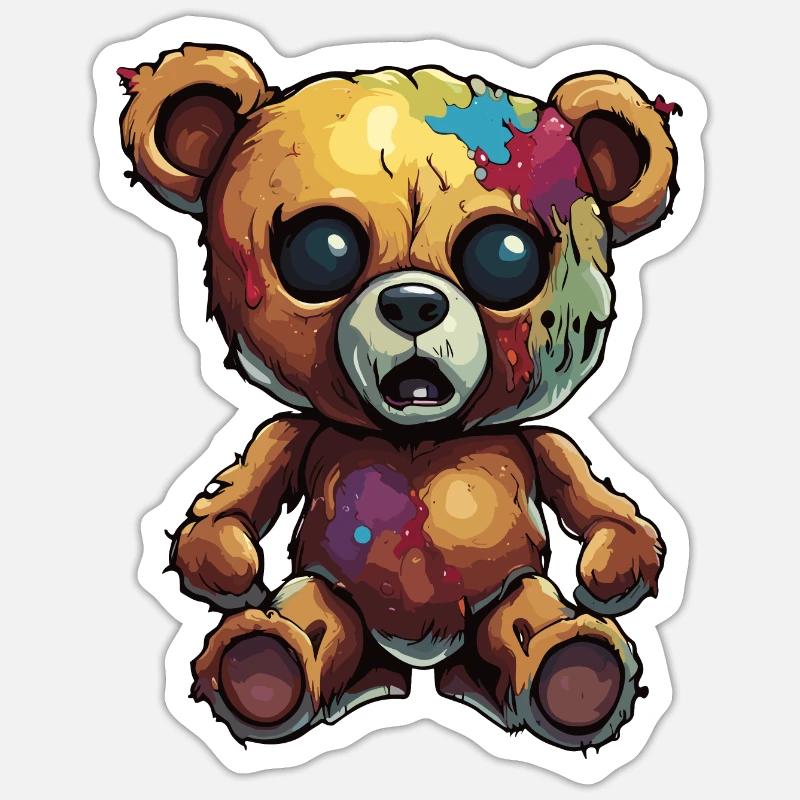 Teddybär / Kuscheltier / Stofftier / Geschenkidee - Sticker Größe S (10 x 10 cm) - Mattweiß