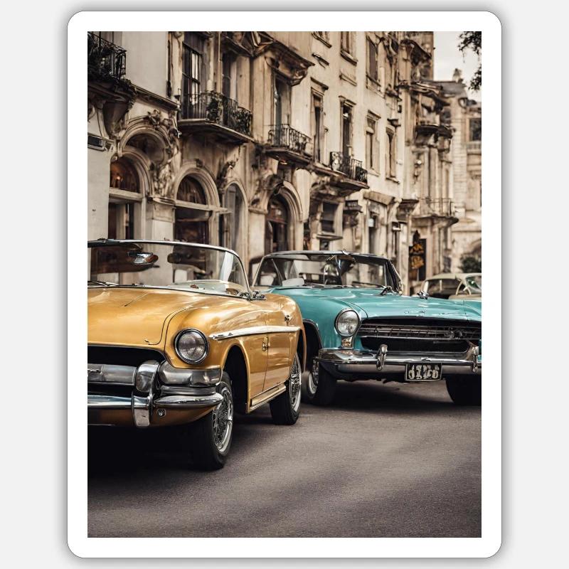 Oldtimer - Sticker Größe S (10 x 10 cm) - Mattweiß