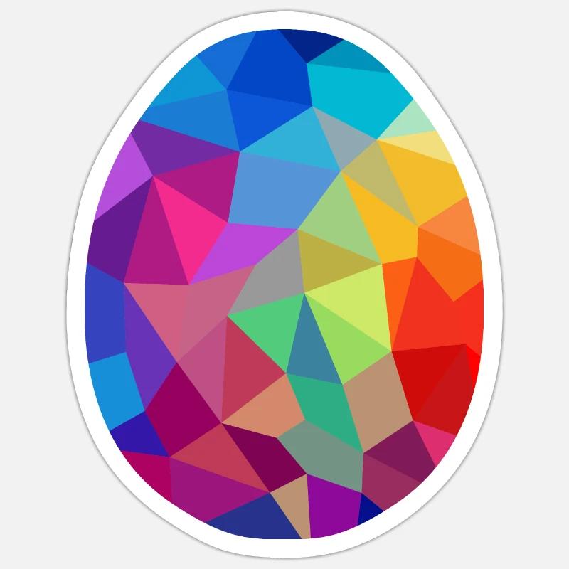 colorful mosaic easter egg Sticker size S (10 x 10 cm)