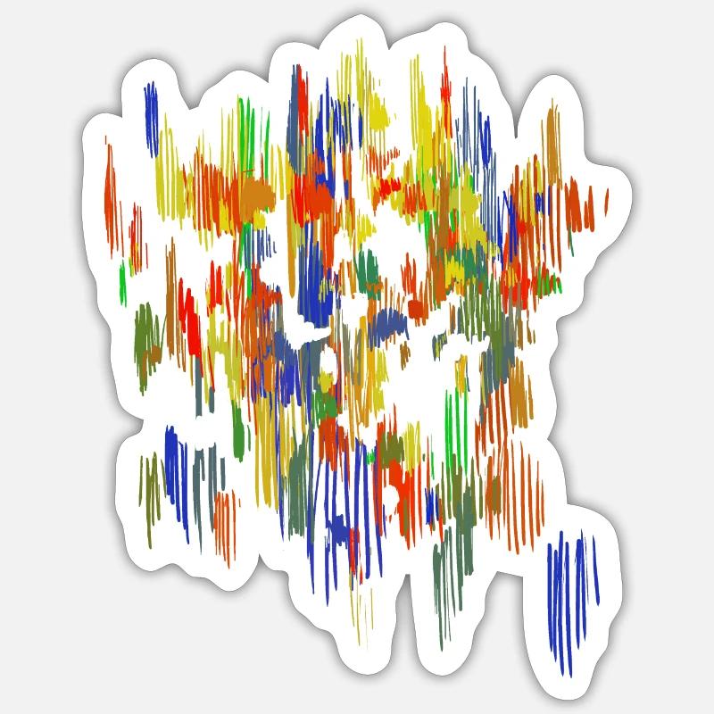 Abstrait - Sticker taille S (10 x 10 cm) - blanc mat