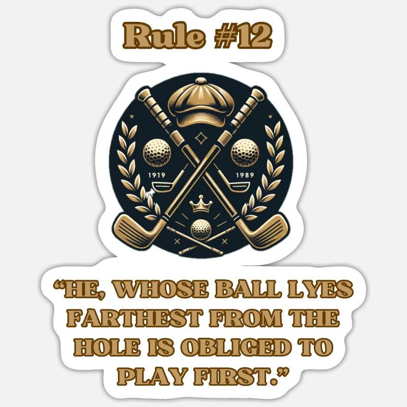 Golf Rules #12 - Sticker size S (10 x 10 cm) - white matte