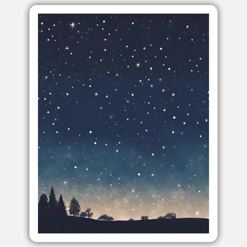 Sternenhimmel - Sticker Größe S (10 x 10 cm) - Mattweiß