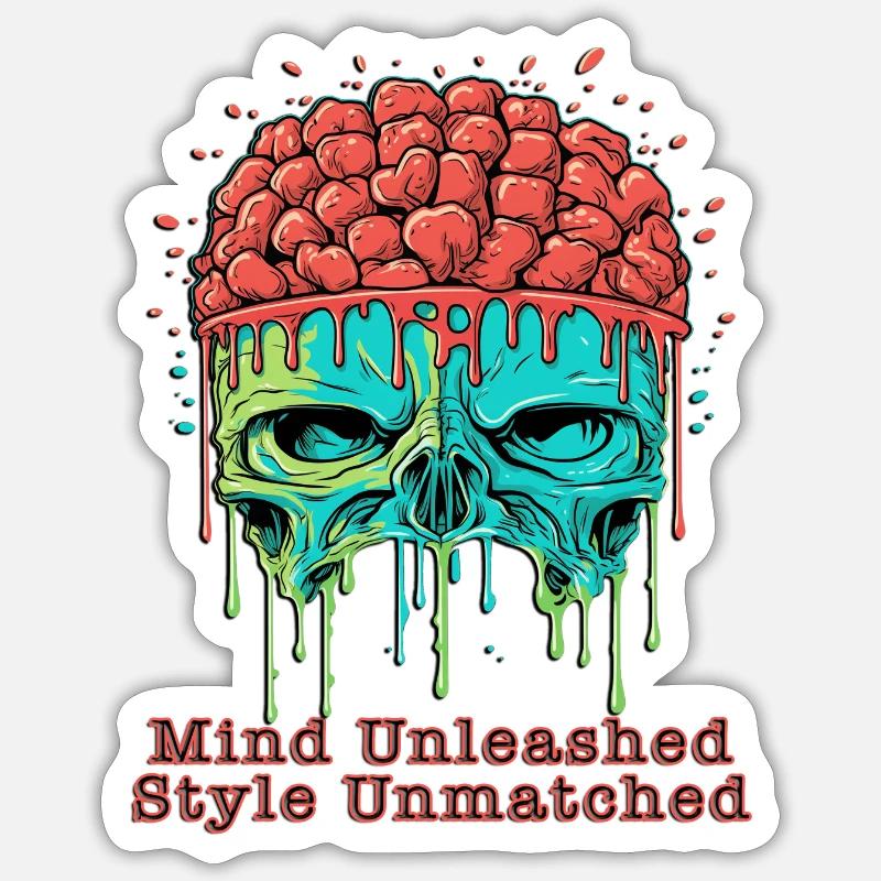 Mind Unleashed, Style Unmatched. Statementwear - Sticker Größe S (10 x 10 cm) - Mattweiß