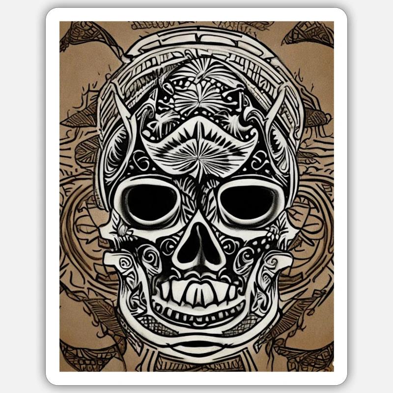 Crâne - Sticker taille S (10 x 10 cm) - blanc mat