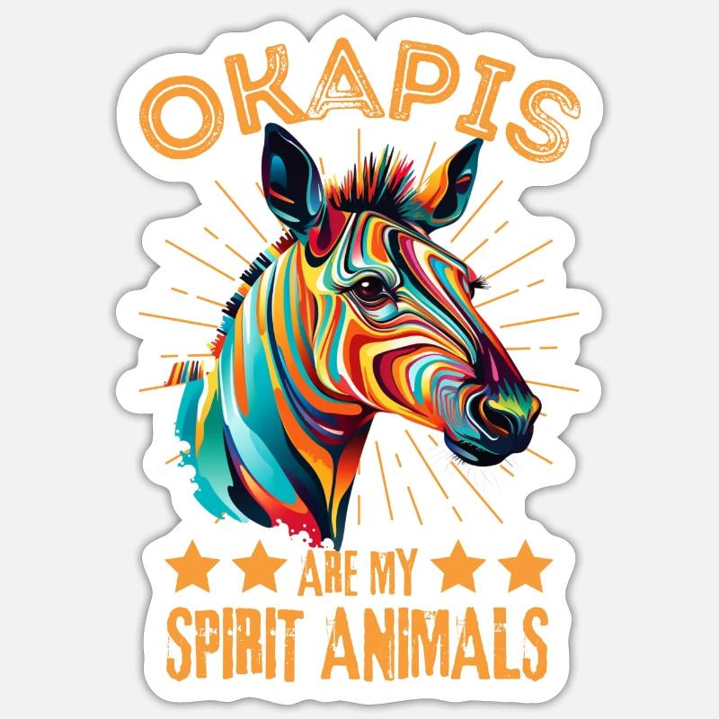 Buntes Okapi Farbkleckse Farbspritzer Sticker Größe S (10 x 10 cm)