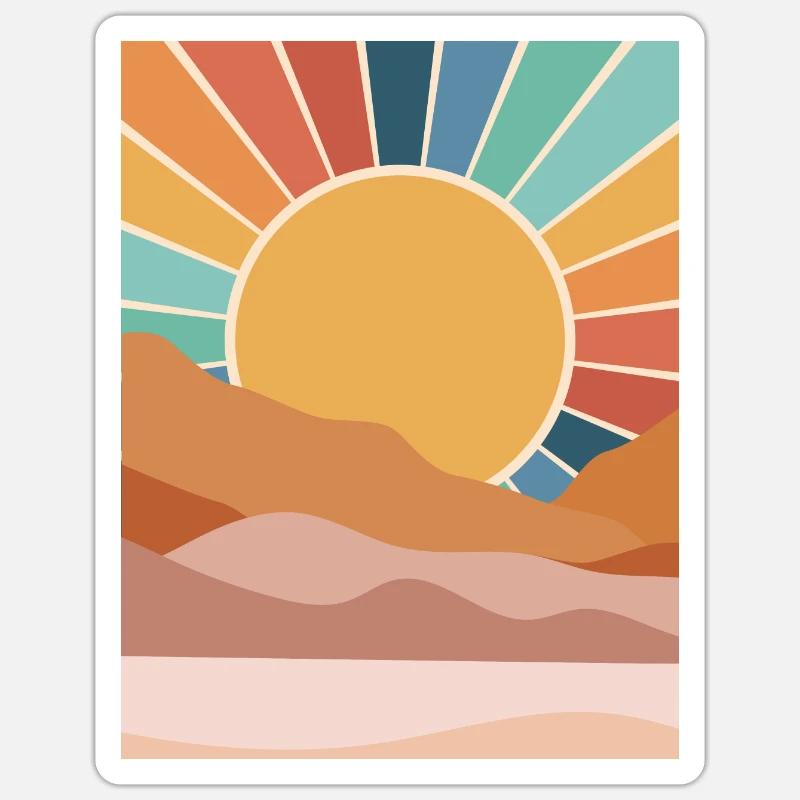 Desert Sunset - Sticker size S (10 x 10 cm) - white matte