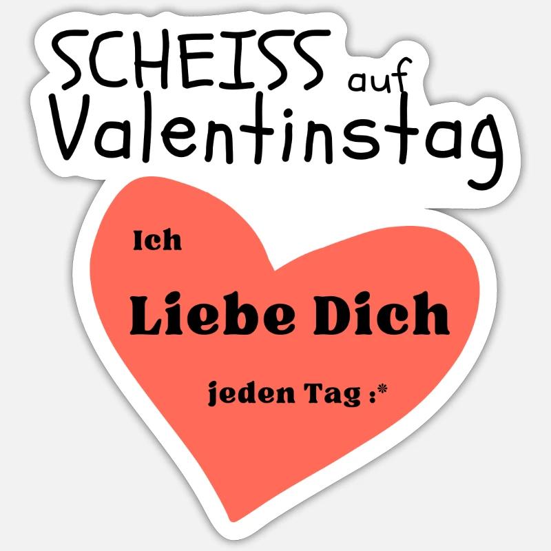 Relation amoureuse de la Saint-Valentin - Sticker taille S (10 x 10 cm) - blanc mat