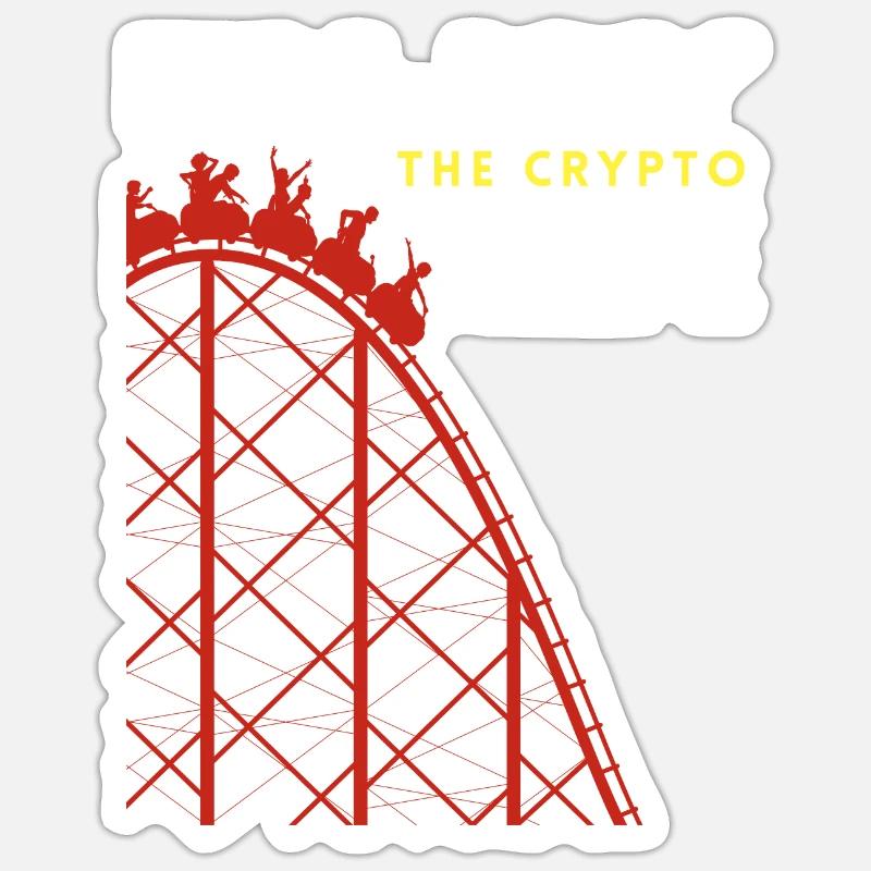 Krypto-Fahrt Achterbahnfahrt - Sticker Größe S (10 x 10 cm) - Mattweiß