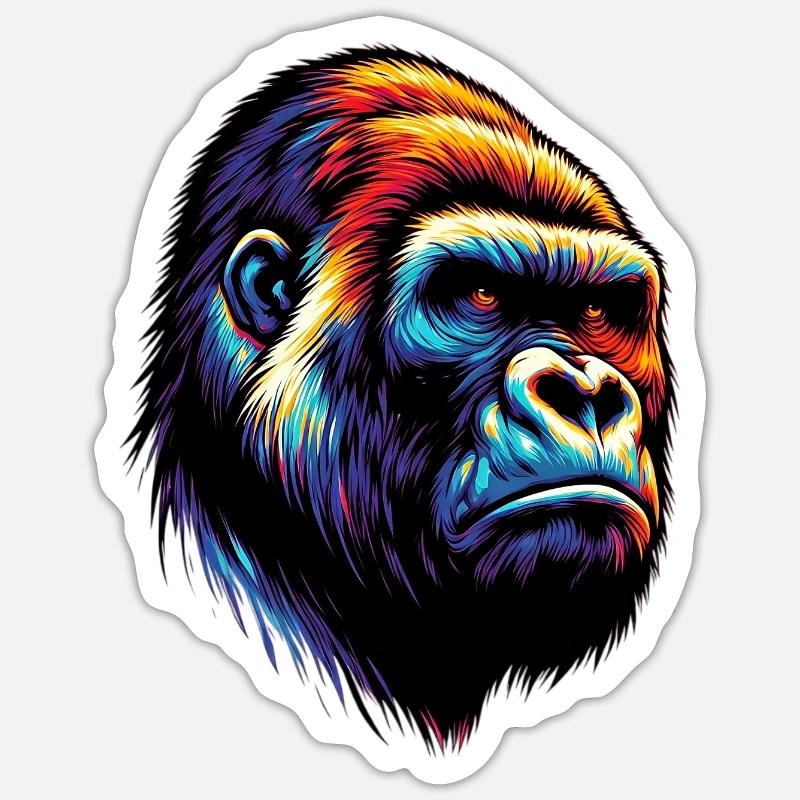 Gorilla - Sticker size S (10 x 10 cm) - white matte