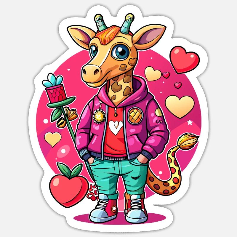 Giraffe Parade: Cool Giraffe Sticker size S (10 x 10 cm)