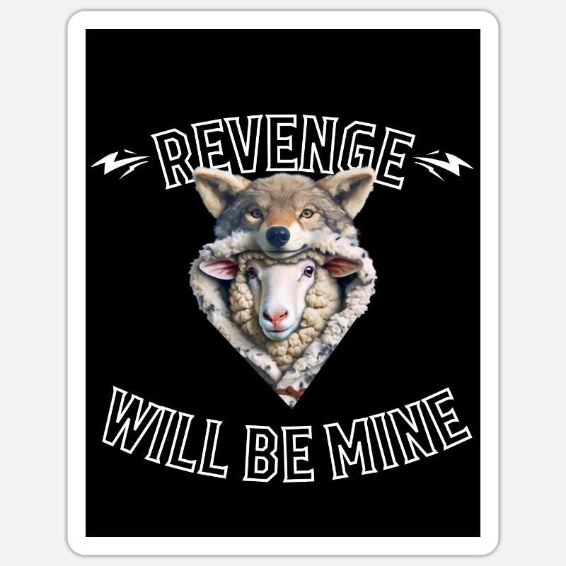 Rache wird mein sein - Sticker Größe S (10 x 10 cm) - Mattweiß