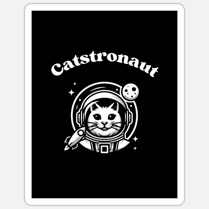 Catstronaut - Sticker size S (10 x 10 cm) - white matte