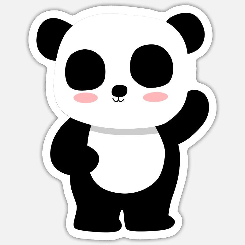 Panda - Sticker Größe S (10 x 10 cm) - Mattweiß