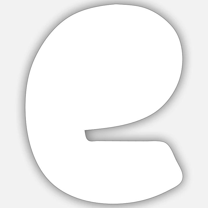 Lettre e « e » blanc Sticker taille S (10 x 10 cm)