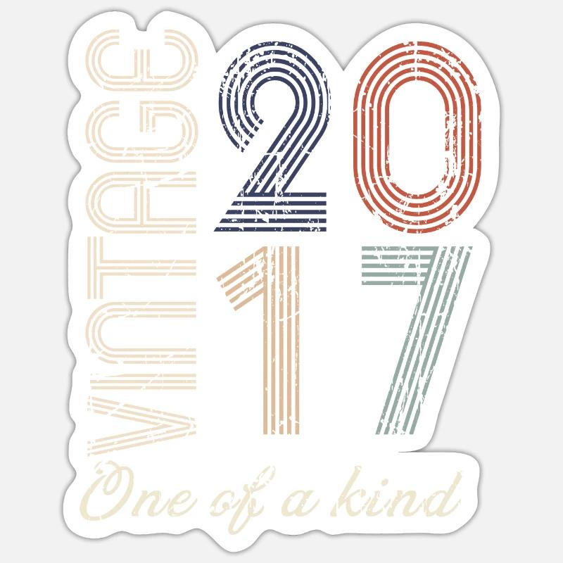 7. Jubiläum 2017 - Vintage Retro Geschenkidee Sticker Größe S (10 x 10 cm)