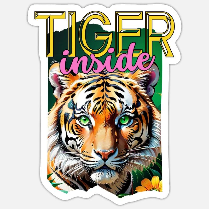 Tiger inside. Sticker size S (10 x 10 cm)