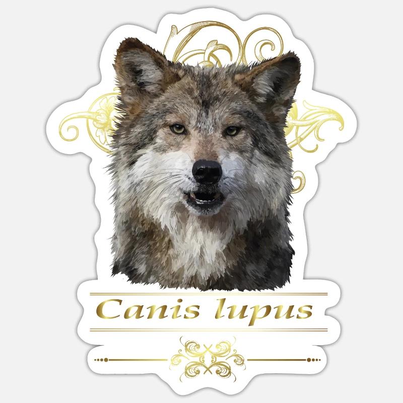 Loup - Sticker taille S (10 x 10 cm) - blanc mat