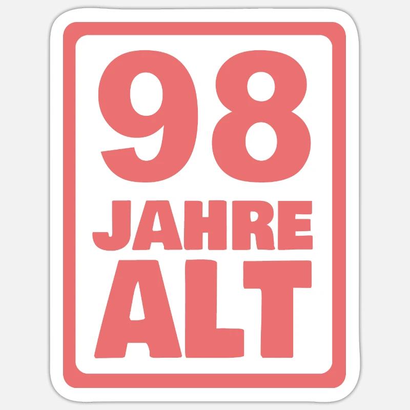 Alt 98 - Sticker Größe S (10 x 10 cm) - Mattweiß