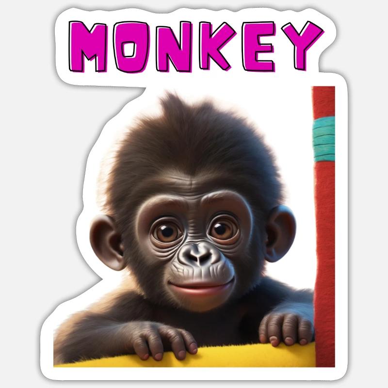 Monkey Sticker size S (10 x 10 cm)