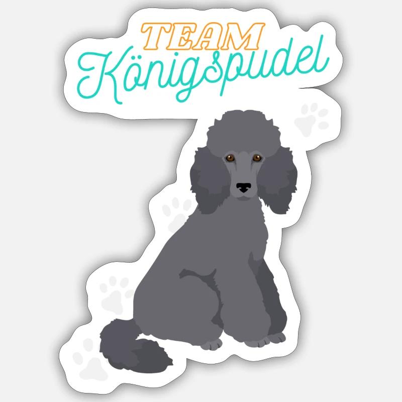 Caniche du roi de l’équipe - Sticker taille S (10 x 10 cm) - blanc mat