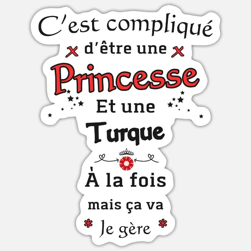 Princesse Turque - Sticker taille S (10 x 10 cm) - blanc mat