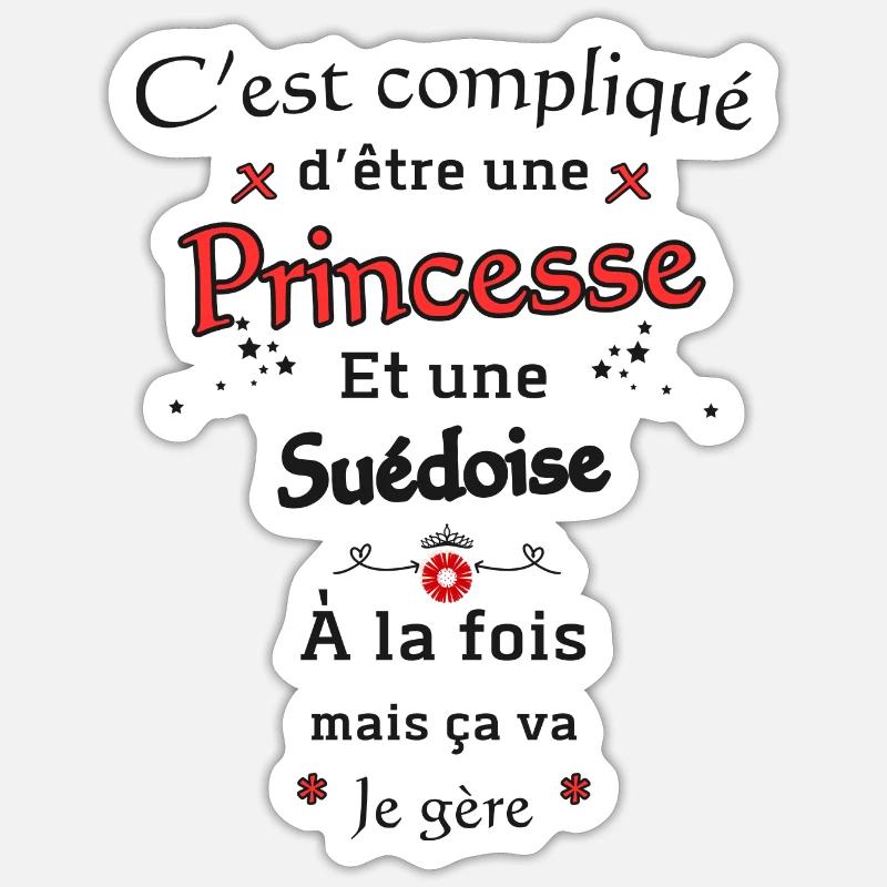 Princesse Suédoise - Sticker taille S (10 x 10 cm) - blanc mat