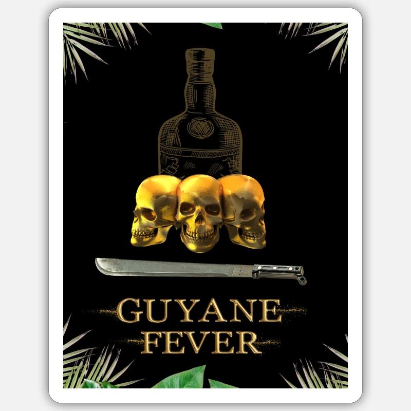 Febbre della Guyana O Teschio e Machete 01 Adesivo