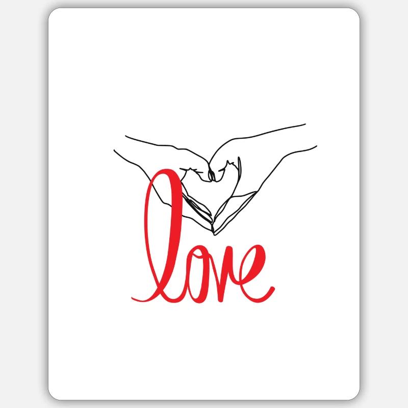 Amour - Sticker taille S (10 x 10 cm) - blanc mat